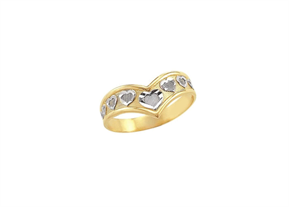 Two Tone Plated Heart Ring